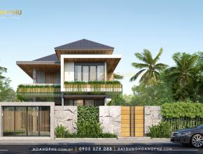 Biệt thự mái nhật 2 tầng cho gia đình thích riêng tư