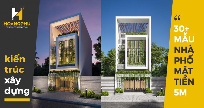 Mẫu Nhà Phố Mặt Tiền 5m Đẹp